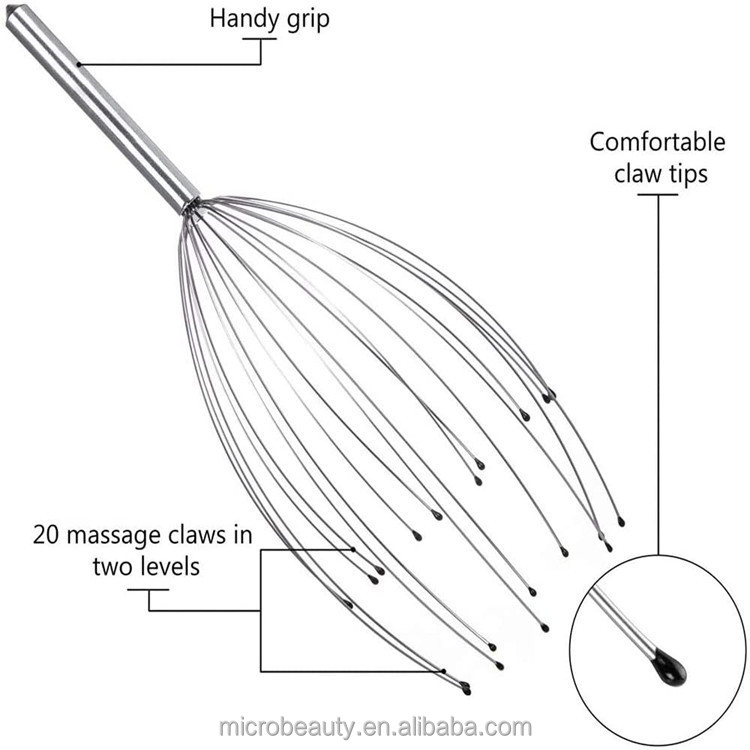 Handheld 20 Fingers Head Massager For Relieve Fatigue Head Massage Claw Scratcher
