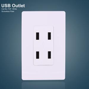 China White 4 USB Ports GFCI Receptacles Electric USB Outlet With Screwless Plate on sale