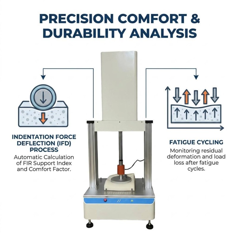 Automatic Polyurethane Foam Indentation Hardness and Fatigue Tester for Mattress Sofa Cushion Lab Test