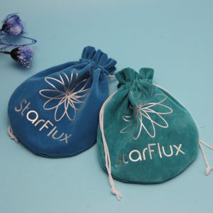 Wholesale Sliver Printed Logo Fidget Spinner Velvet Drawstring Bag from china suppliers