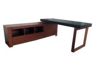 China L Shaped Office Desk With Slide Drawers / Assembled Cherry Wood Desk on sale