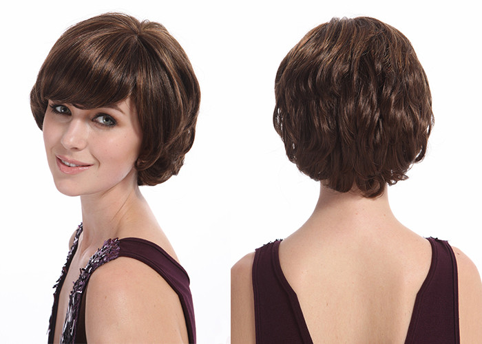 High Temperature Fiber Short Synthetic Wigs 8'' Density 100% 120%