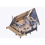 Modern Steel Frame Galvanized Steel Bending 180g Tiny Prefab House for Family