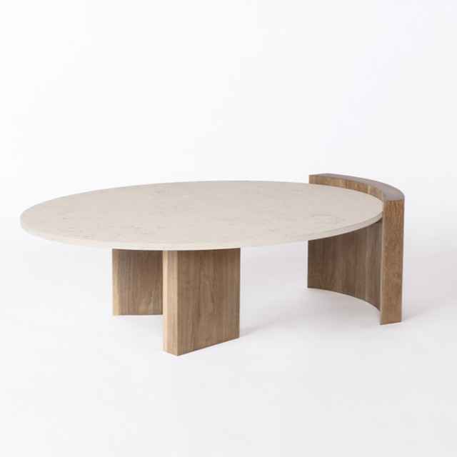 Minimalist Marble Topped Pedestal Coffee Table White OEM Available