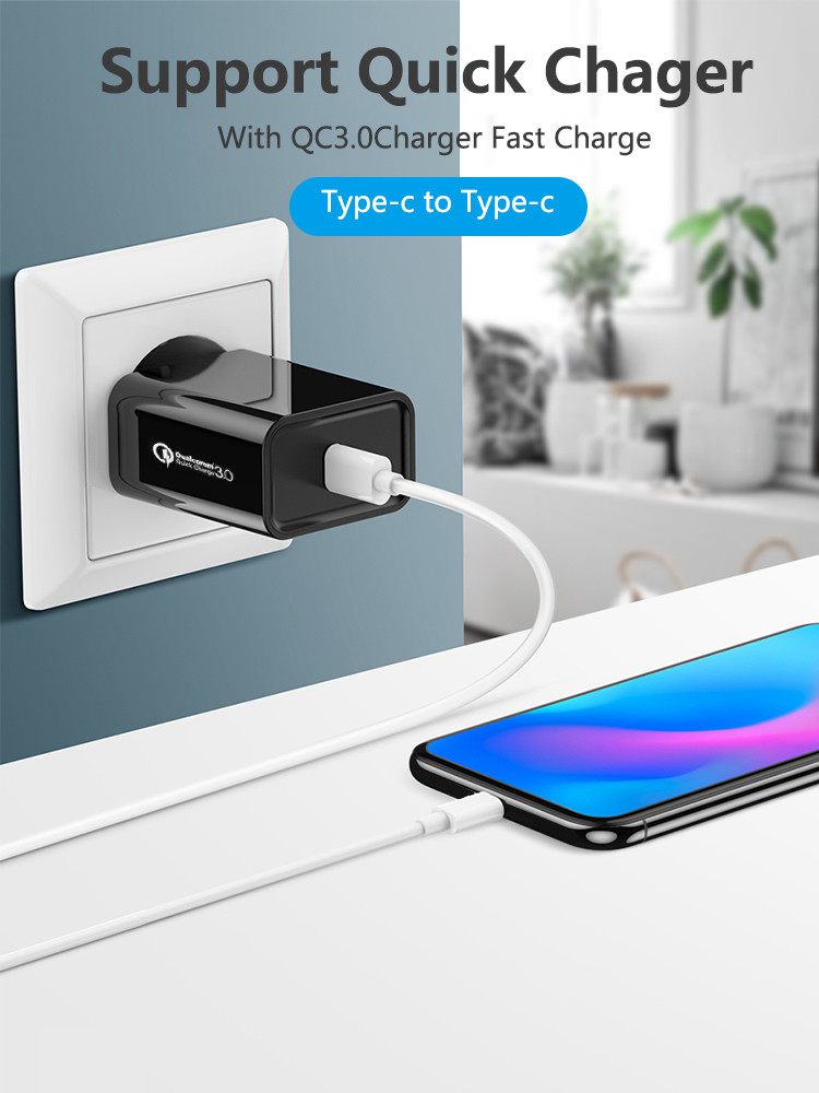 High Speed USB 2.0 Type C Cable 60W PD Type C To Type C Fast Charging Cable