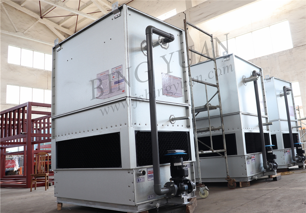 Silver R404A Evaporative Condenser Aluminum Refrigeration Row