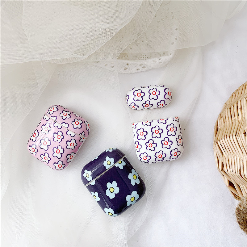 Compatible with Airpods 1 & 2 Protective TPU Cover Floral Print Cute Fashion Case