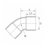 Red Copper Refrigeration Pipe Fittings 45 Degree Elbow For Cooling Plumbing