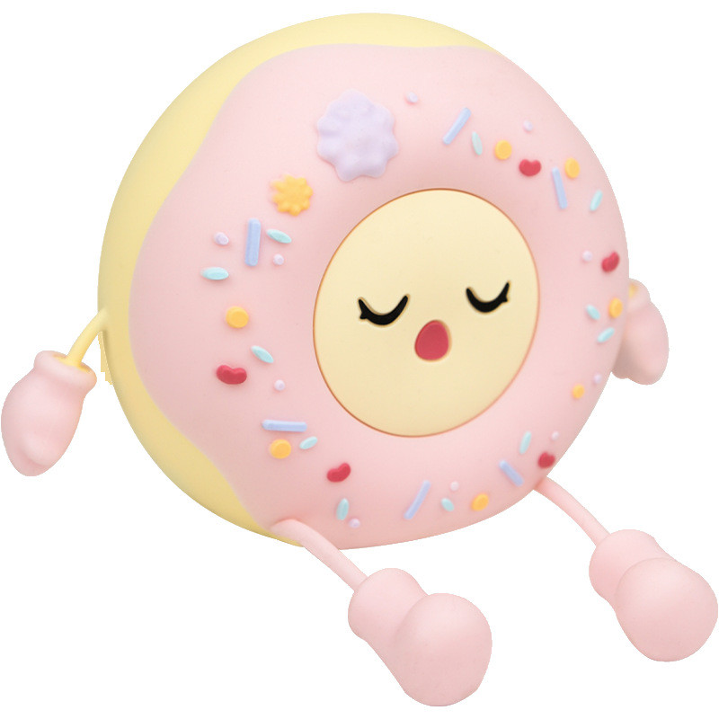 MissDonut Lamp Cute Donut Night Light Soft Silicone Lamp Kids Baby Nursery Nightlight LED Touch Light Kids Bedroom Decor