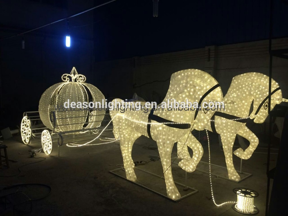 Led christmas horse carriage cinderella carriage