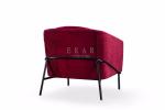 Upholstered Maroon Velvet Arm Modern Design Leisure Chair Waiting Chair