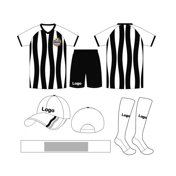 Moisture Wicking Custom Football Uniforms Breathable Fabrics Black And White