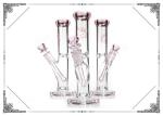 Hello Kitty Glass Water Pipe 10'' Straight Tube Pink Turbine Percolator