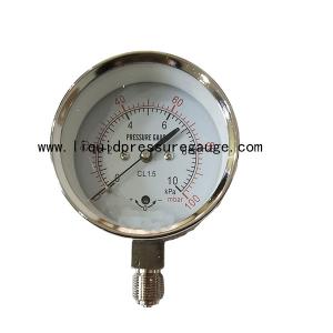 Wholesale Lower Mount General Capsule Pressure Gauge 100mbar Chromed 1/4'' NPT from china suppliers