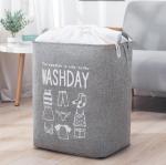 White Kids Baby Cotton Canvas Fabric Storage Bin Dirty Cloth Toys Collecting