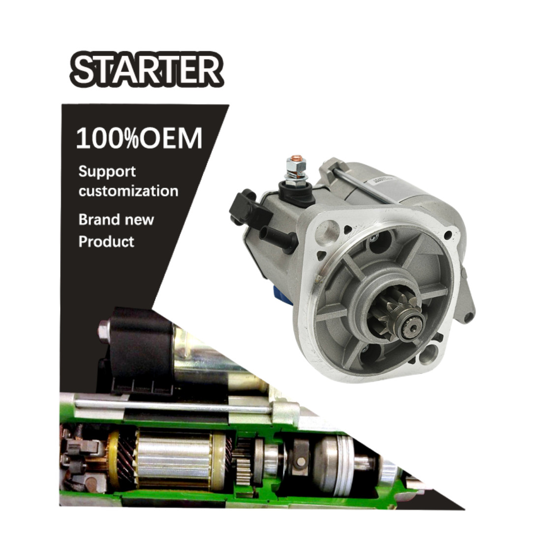 12V 9T CW STARTER 119626-77020. 11962677020. 428000-0870. 4280000870. M810337. 31906211 3190-6211