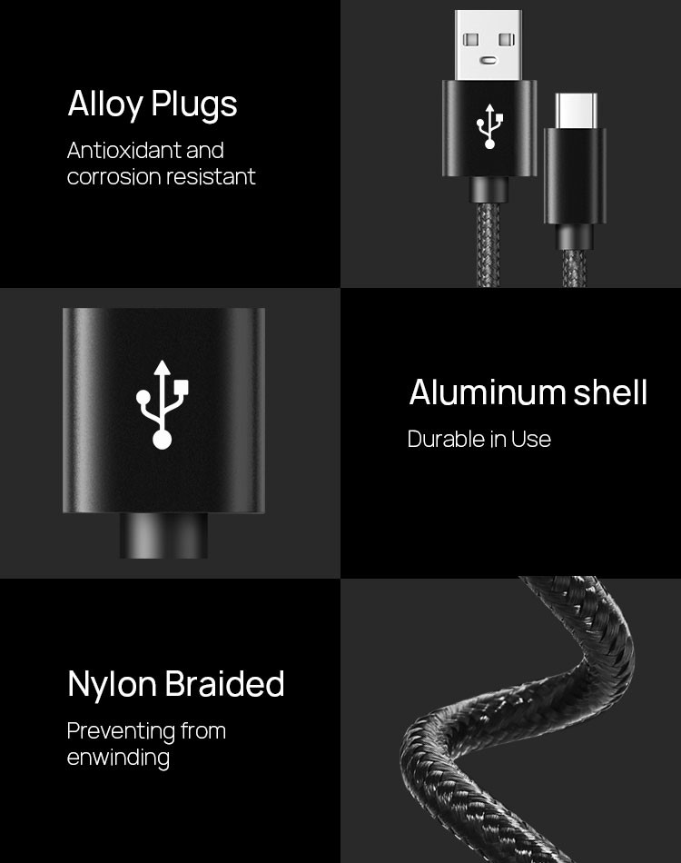 OEM 2M USB Type C Data Transfer Cable Fast Charging