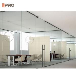 Wholesale Frameless Clear Glass Partition Wall Vertical Full View Interior Office Glass Partition from china suppliers