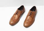 Genuine Leather Flat Mens Black Oxford Shoes , Classic Vintage Lace Up Dress