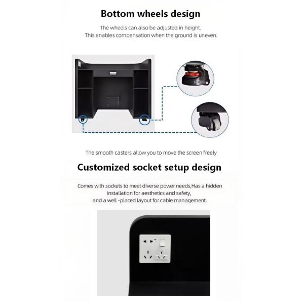 Cabinet table display Elliptical edge Curved led display table