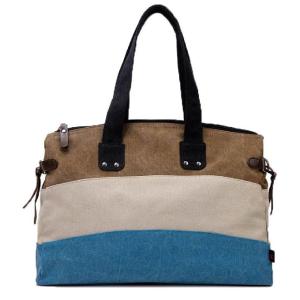 Wholesale Leisure Tricolor Stripe Canvas Womens Tote Handbag from china suppliers