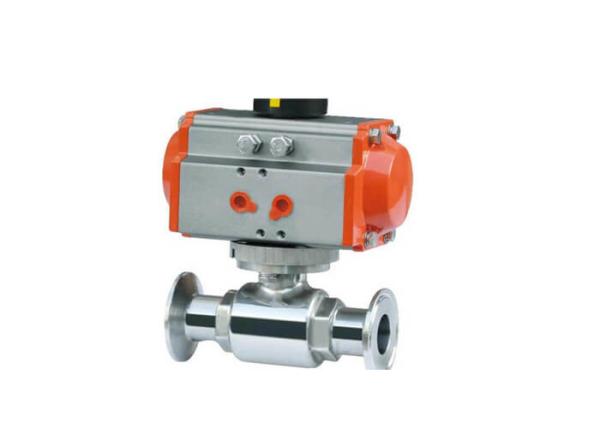 Explosion Proof Stainless Steel Sanitary Valves , Pneumatic Operated Ball Valve