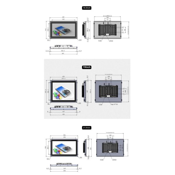 Custom All-In-One Industrial Tablet PC with Full Aluminum Enclosed Capacitive Screen Industrial Computer Accessory