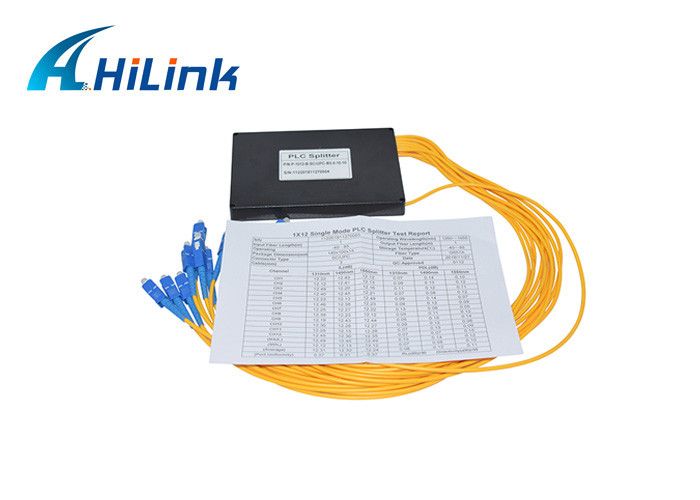 FTTX Fiber Optic Cable PLC Splitter Low Insertion Loss Compact Design by 1270nm - 1610nm