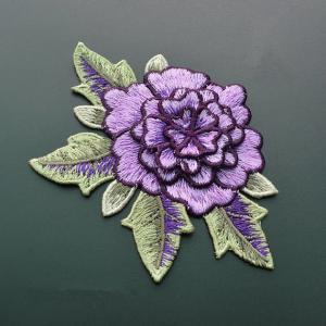 China Polyester Embroidered Floral Appliques For Jackets 11 CM X 9 CM Multi Color Available on sale