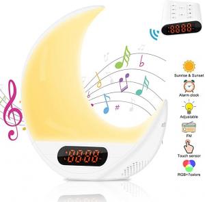 China Sleep Aid Colourful 24H Time Display Wake Up Alarm Clock Light on sale