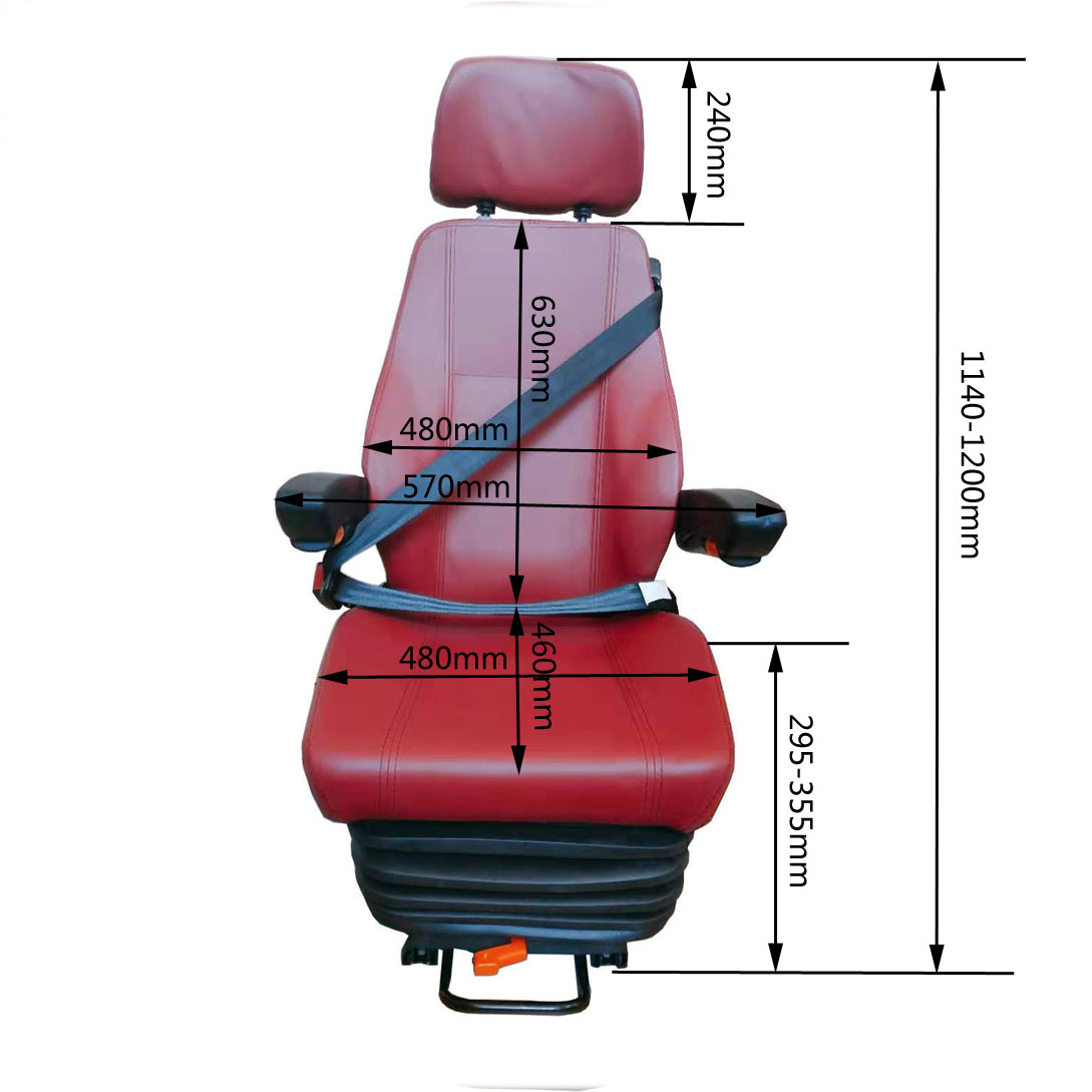 Red Air Suspension Van Seat Tour Bus Coach IVECO Driver Seat