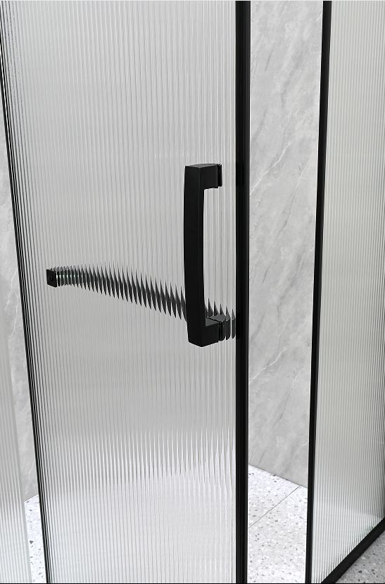 6mm Narrow Reeded Glass With Alum Frame For Modern And Stylish Bathroom