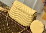 19cm Womens Yellow Leather Multi Pochette Crossbody Bag With Coin Purse