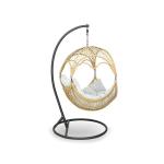 UV Resistant PE Rattan 840mm Depth Rattan Hanging Egg Chair Outdoor