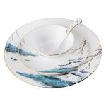 Gift Box Ceramic Plate Set , Round Dishware Set Porcelain Dinnerware Set