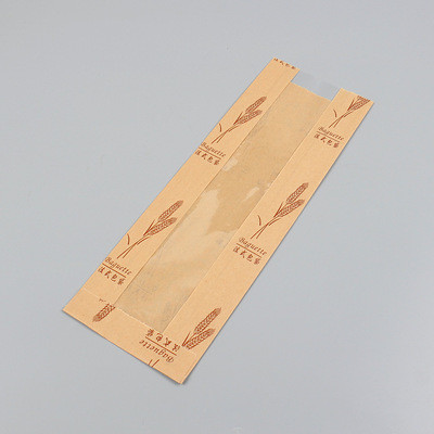FSC SGS BRC Flexo Printing French Bread Paper Bags Baguette Self Adhesive Seal
