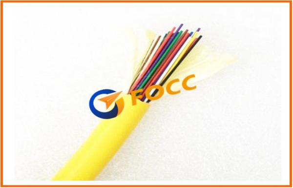 Corning 48 Core Indoor Fiber Optical Cable , Tight Buffer 12 Strand Fiber Optic