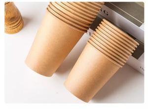 Wholesale 12oz Kraft Hot Coffee Paper Cup 350ml Matcha Insulated Boba Cup Single Wall from china suppliers