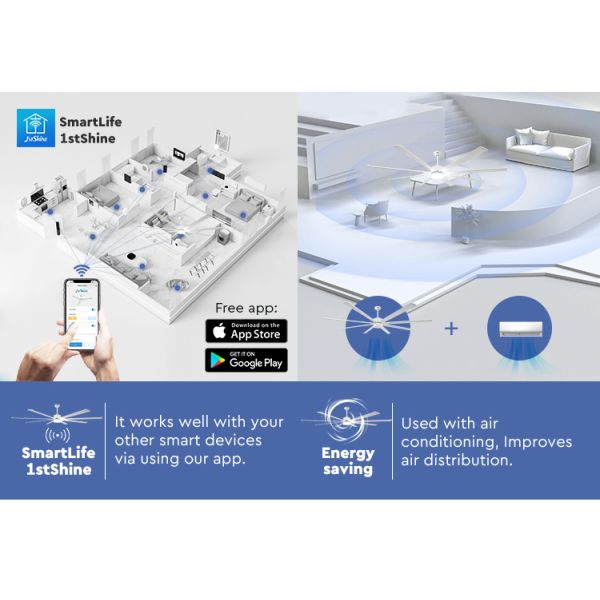 Industrial 84 Inch Ceiling Fan with Remote Control and LED Light Perfect for Large Rooms and Commercial Spaces