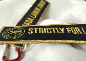 Wholesale 2.5cm 3D Gold Embroidery Logo Keychains from china suppliers