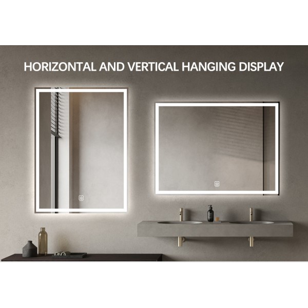Hotel Antifog Dimmable Bathroom Wall Mirror With Led Light