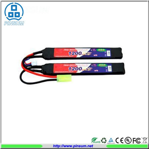 Rechargeable RC Airsoft LiPo Battery Packs 20C 11.1V 1200mAh Long Bar Battery