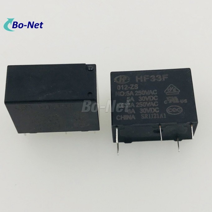 HF33F-012-ZS Electronic components New Original 12V Relay HF33F-012-ZS 5V 5 PIN Power Relay A Group Of Normally Open