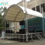 Heavy Duty 520*760mm Lighting Aluminum Roof Truss System Curved