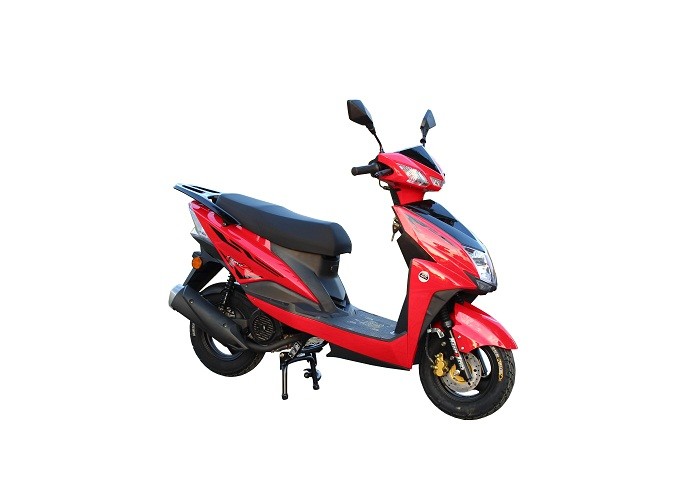 Red Plastic Body Gas Motor Scooter , Gas Powered Mopeds For Adults 80km/h Max Speed