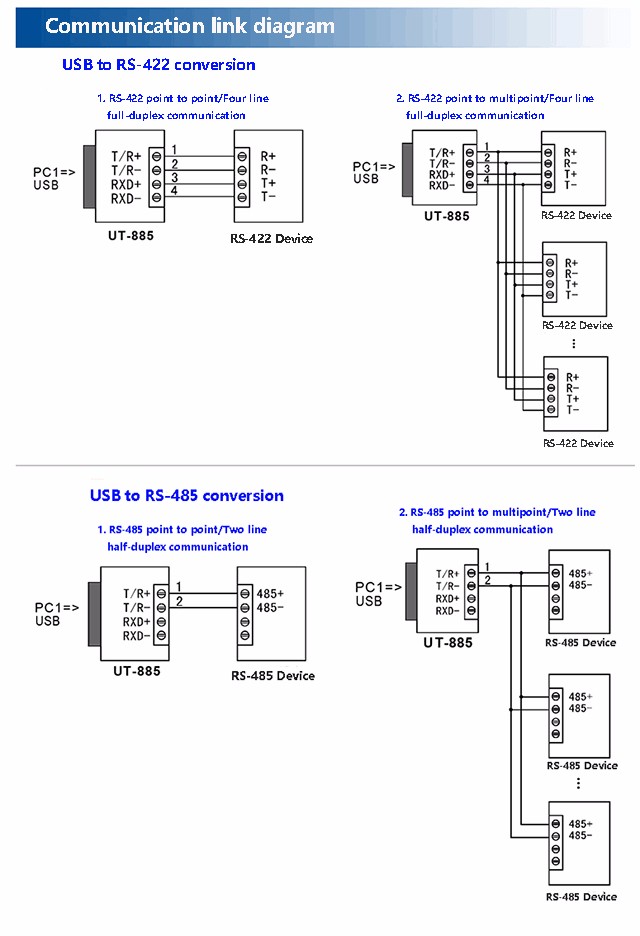 Micro Usb VCC Signal Rs485 Rs422 Converter For Computer