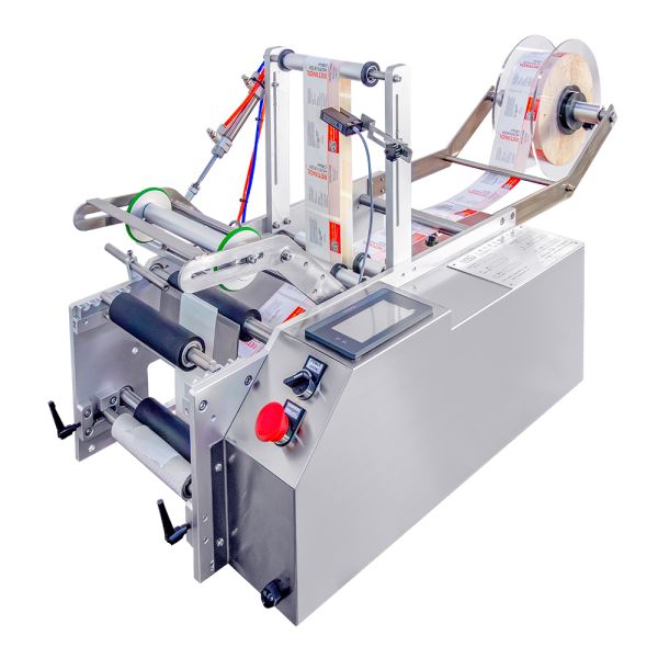Round Bottle Labeling Machine Desktop Semi-automatic Glass And Plastic Bottle Label Printing Machine With CE Certification