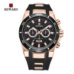 Silicone Band Mens Stainless Steel Watches Fake Chronograph With Big Face