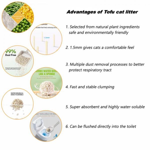 Flushable Tofu Cat Litter Natural Plant Based Strong Odor Control Solution