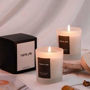 Wholesale Home Birthday Wedding Atmosphere Luxury Glass Soy Wax Glass Jar Scented Candles With Lid from china suppliers